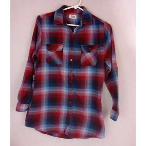 Muse Looks Women's Red & Blue Plaid Flannel Shirt Size Medium